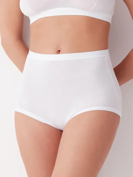Cotonella GD107 Maxi Baumwoll-Highwaist-Slips mit breitem Bund (2er-Pack)