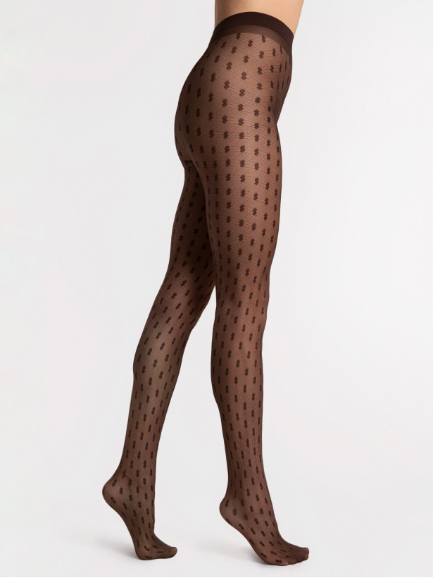 Geometrisch Gemusterte Strumpfhose FIORE Bijou – 20 DEN Transparente Netzoptik