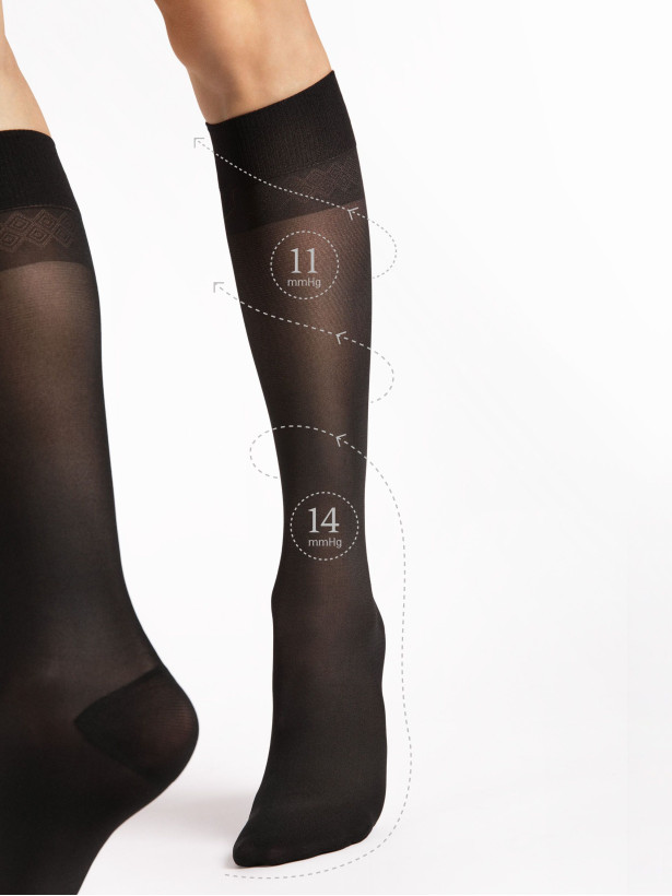 Compression Knee-Highs FIORE Travel — 30 Den Graduated Support