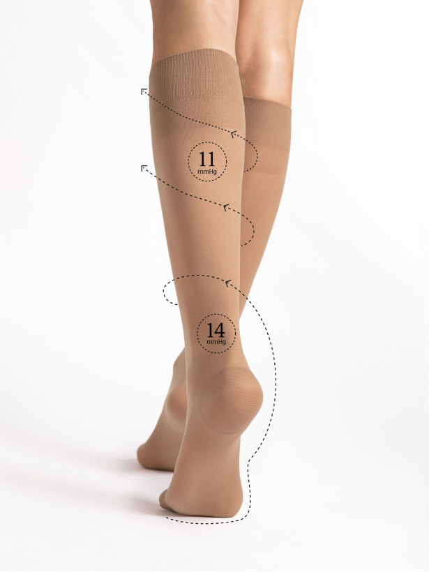 Compression Knee-Highs FIORE Travel — 30 Den Graduated Support