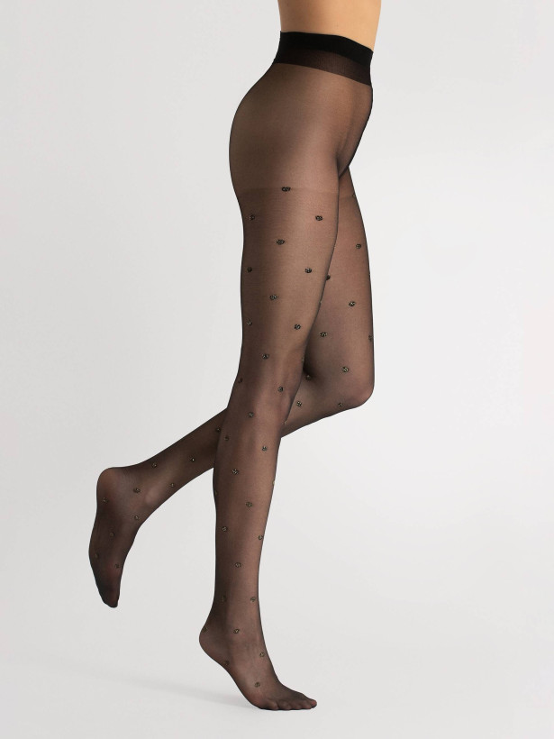 Metallic-Pünktchen Strumpfhose FIORE Confetti – 20 DEN Glitzer-Effekt