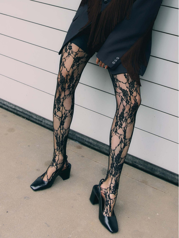 Floral Lace Tights FIORE Donatella — 20 Den Sheer Patterned