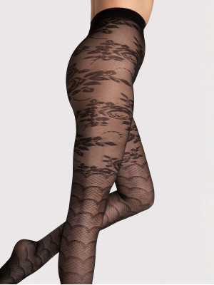 Floral & Scale Tights FIORE Aquarius — 30 Den Dual Pattern