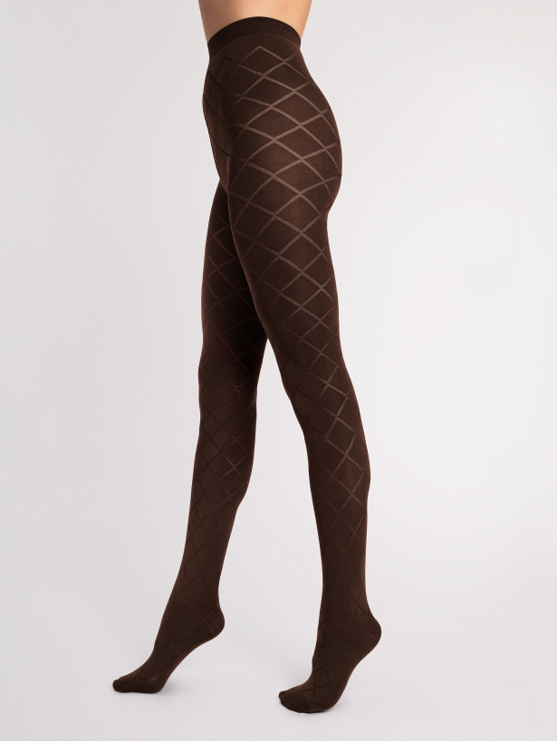 Rautenmuster Strumpfhose FIORE Fusil – 40 DEN Figurformend