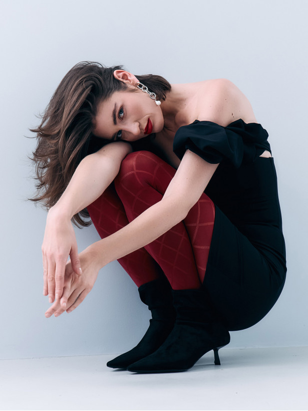 Rautenmuster Strumpfhose FIORE Fusil – 40 DEN Figurformend