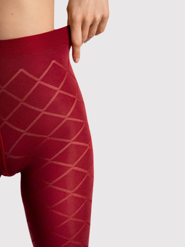 Rautenmuster Strumpfhose FIORE Fusil – 40 DEN Figurformend