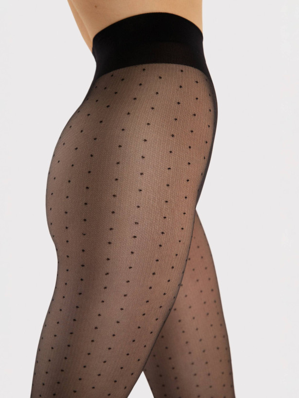 Polka Dot Pantyhose FIORE Dezire — 30 Den Semi-Sheer Tights