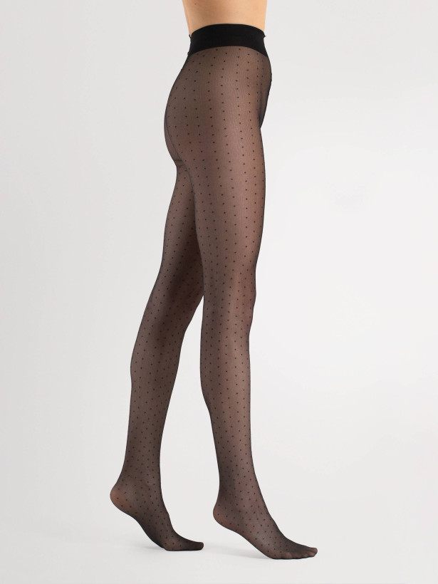 Polka Dot Pantyhose FIORE Dezire — 30 Den Semi-Sheer Tights