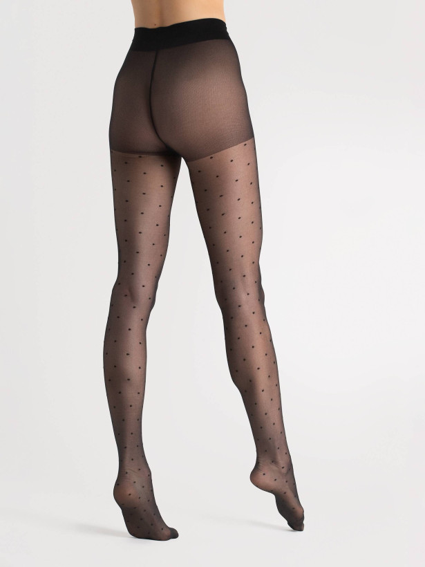 Pünktchen-Strumpfhose FIORE Kim 5 (XL) – 15 DEN Transparent Plus-Size