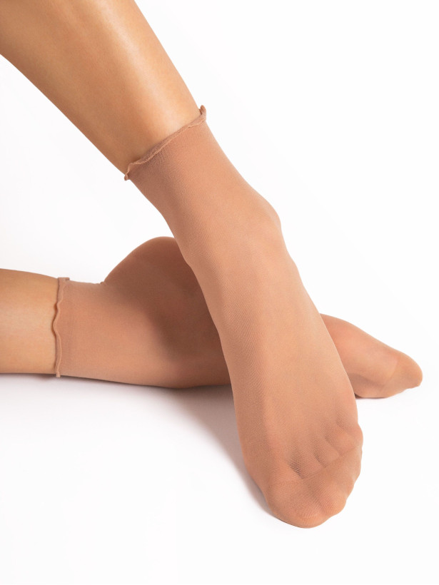 Druckfreie Söckchen FIORE Press Less – 15 DEN Transparenter Komfort