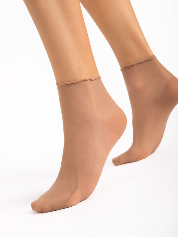 Druckfreie Söckchen FIORE Press Less – 15 DEN Transparenter Komfort