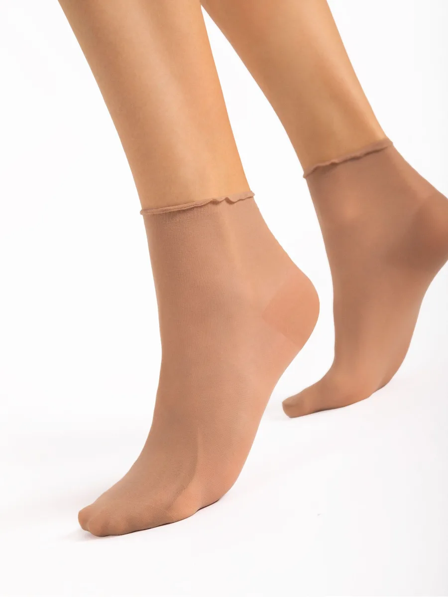 Pressure-Free Ankle Socks FIORE Press Less — 15 Den Sheer Comfort