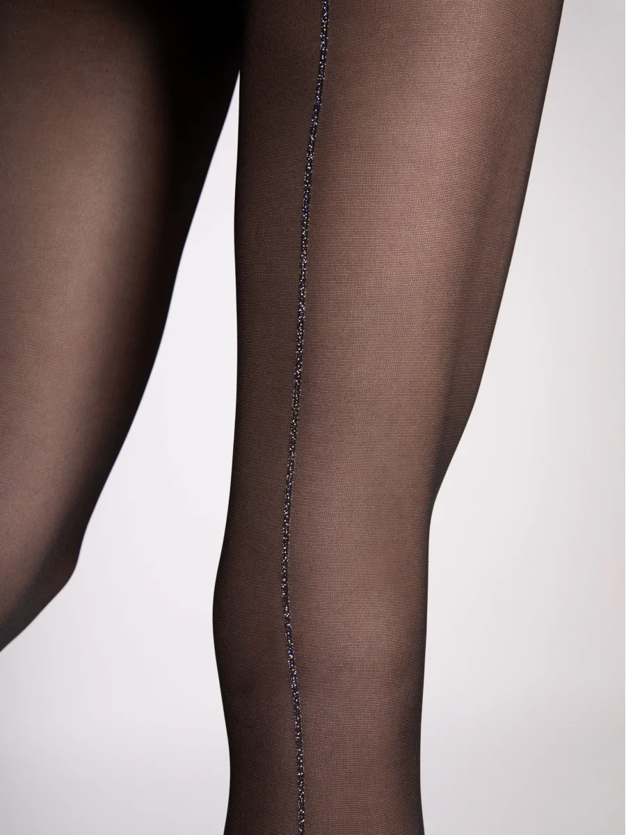Sparkly Back Seam Pantyhose FIORE Gina — 20 Den Sheer Glamour