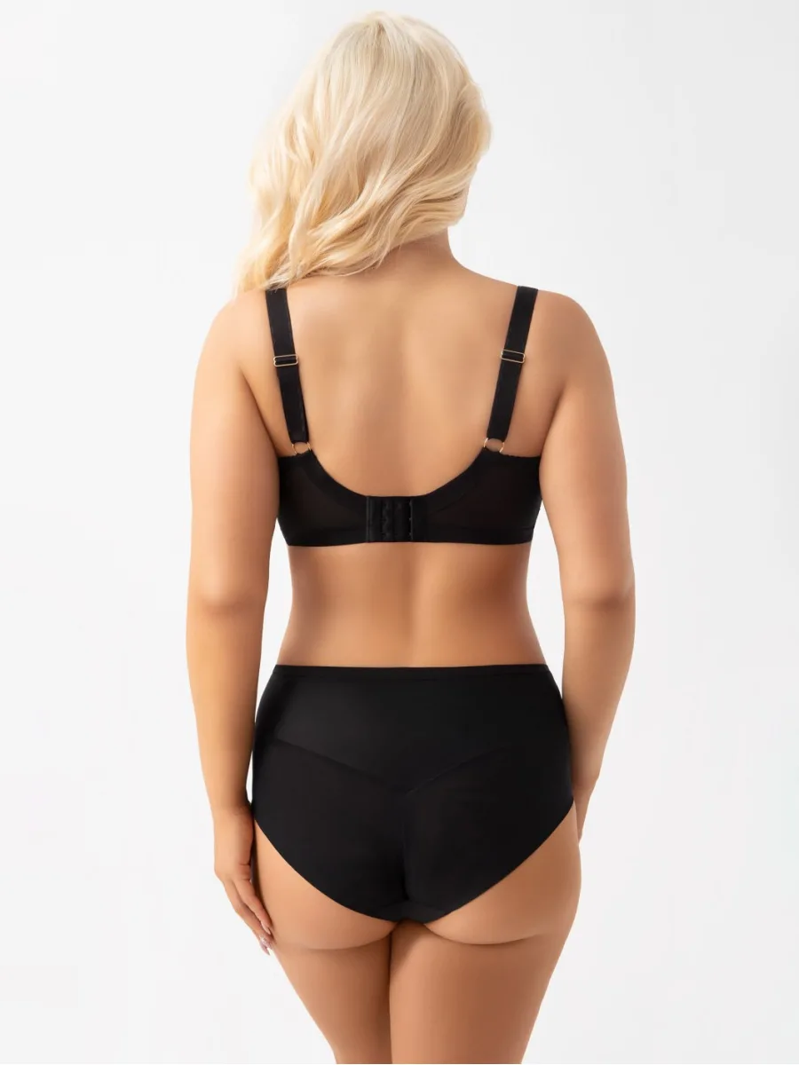 Black Dotted Underwired Semi-Padded Bra Gorsenia Dotti G021