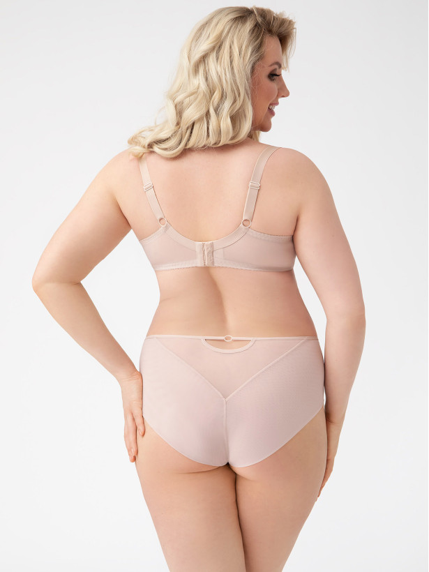 Gorsenia K496 Beige Strappy Bra – Invisible Full Bust Support