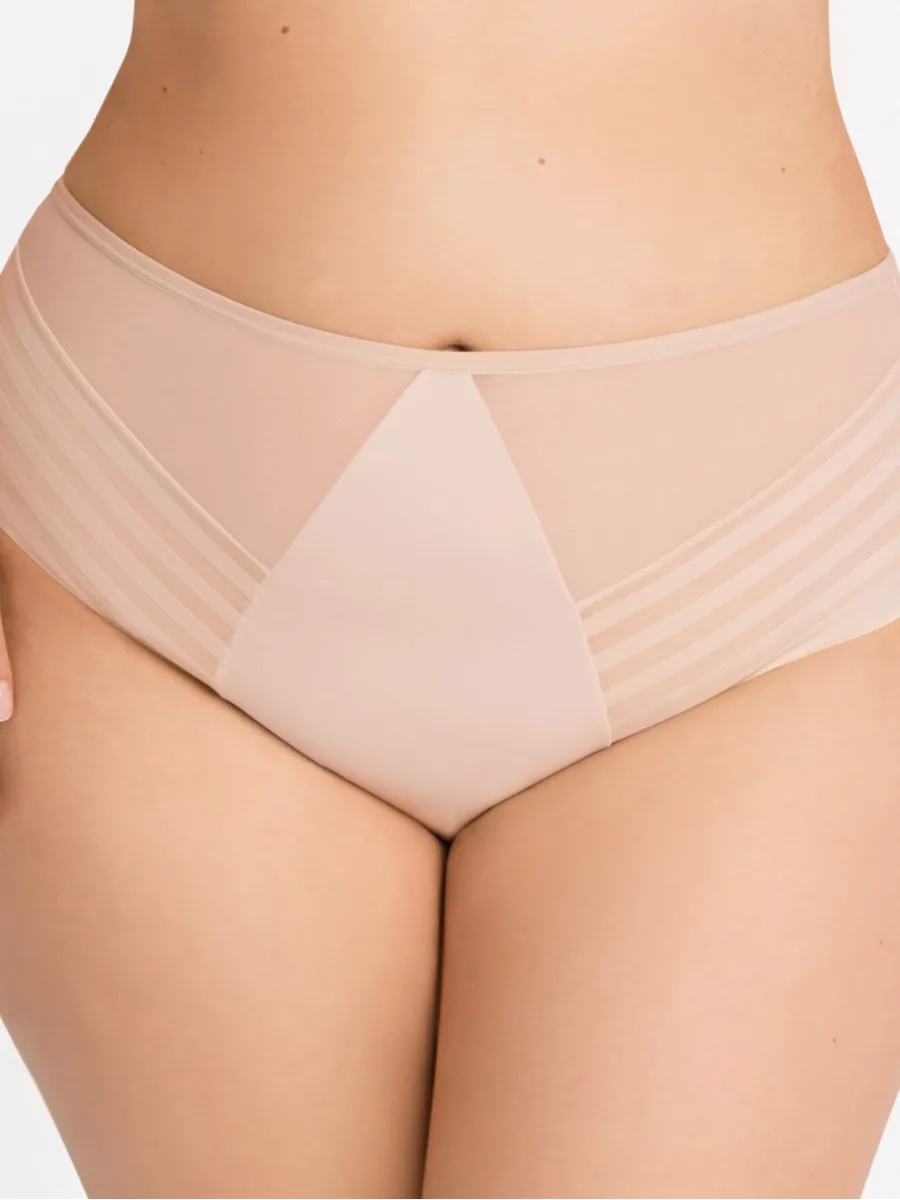 Beige High-Waisted Briefs Gorsenia K811 Yoko – Smooth Silhouette Control