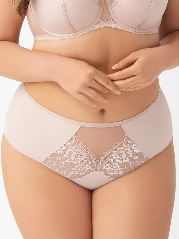 Beige Lace Brazilian Panties Gorsenia K649 – Invisible Lace Design