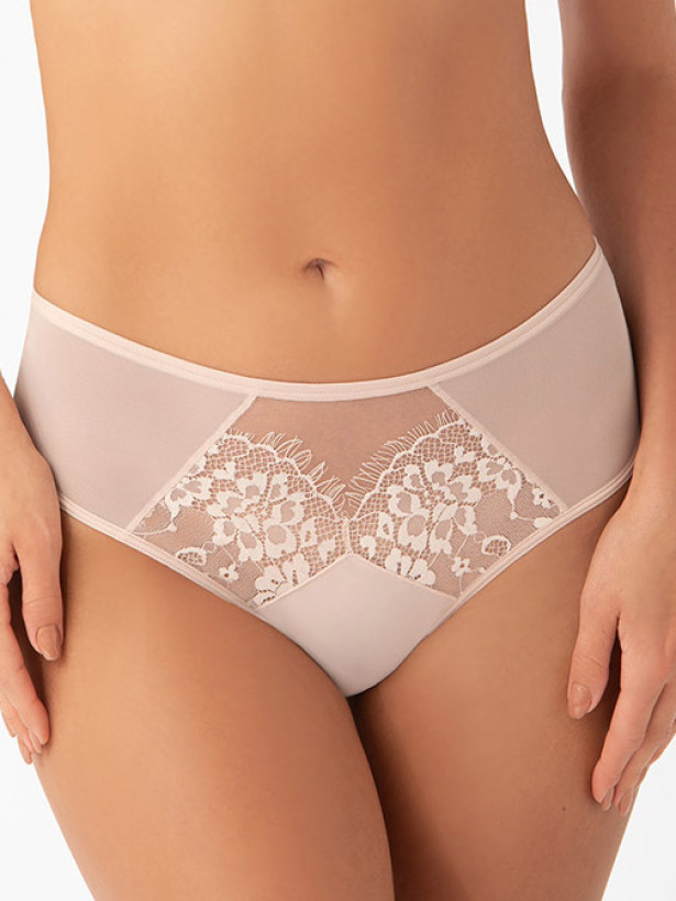Beige Lace Brazilian Panties Gorsenia K649 – Invisible Lace Design