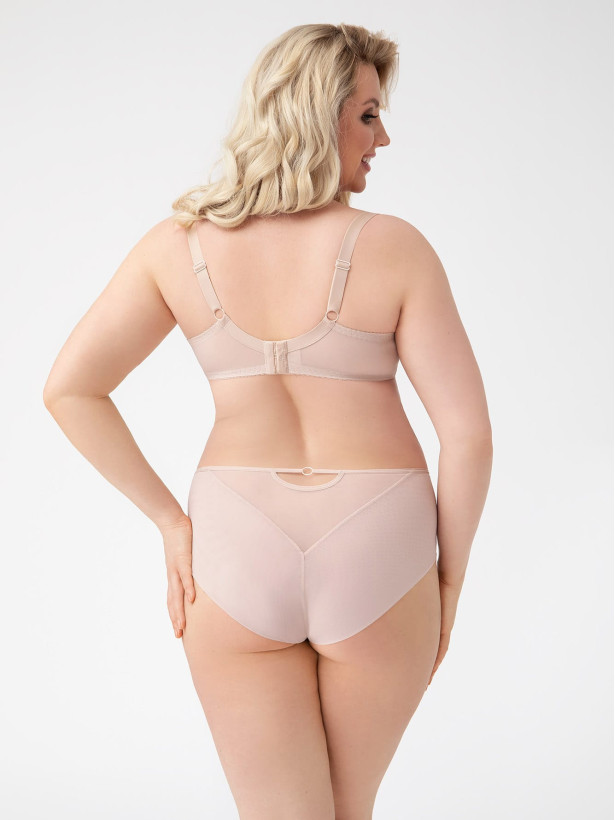 Beige Lace Panties Gorsenia Paradise K497 – Invisible Mid-Rise Support