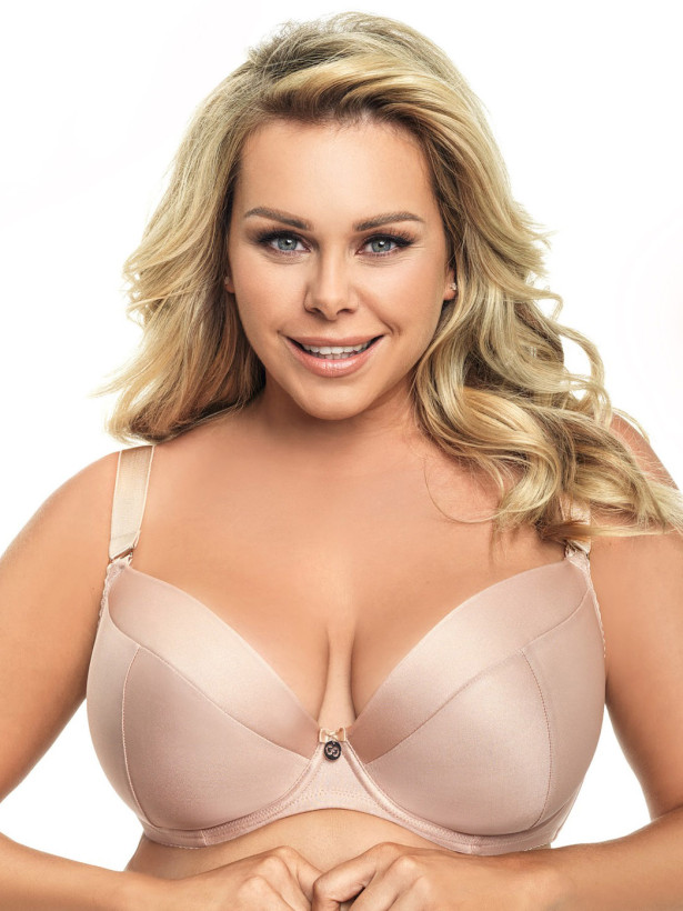 Beige Plunge Bra Gorsenia K156/1 – Removable Straps Support