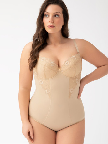 Beige Shaping Bodysuit Gorsenia G184 – Smooth Silhouette Design