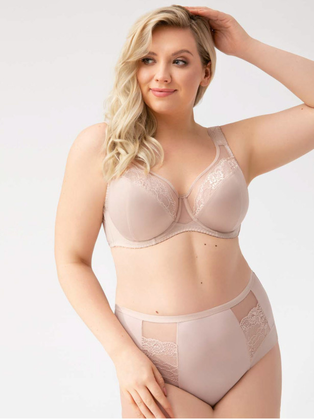 Beige Full Coverage Bra Gorsenia K441 – Narrow Wire Support