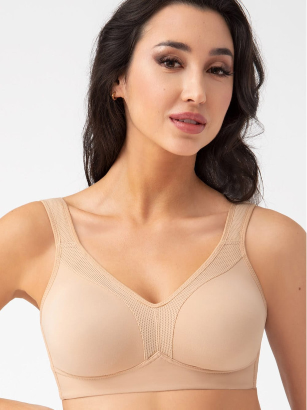 Beige Wireless Soft Bra Gorsenia Anya K422 – Firm Band Support