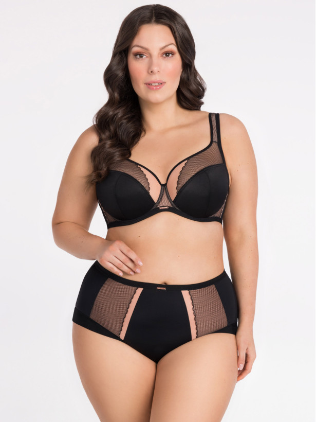 Black Mesh Bra Gorsenia K441/1 – Technical Full Bust Support