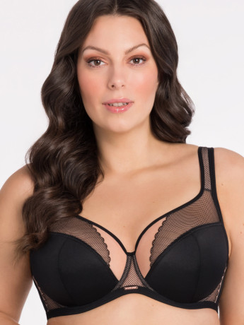 Black Mesh Bra Gorsenia K441/1 – Technical Full Bust Support