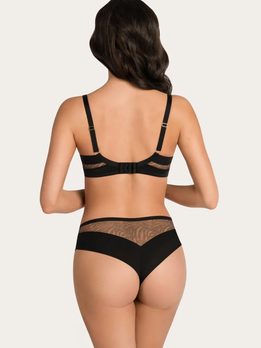 Black Animal Print Bra Gorsenia K879 – Superior Full Bust Support
