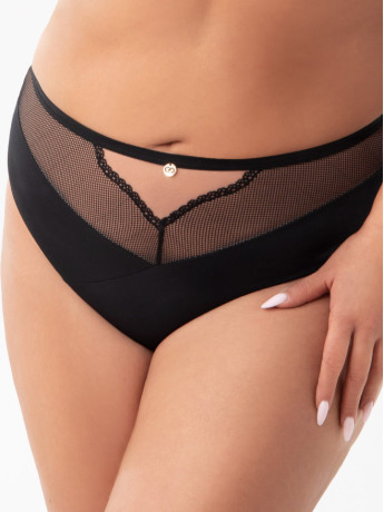 Schwarzer High-Waist Slip Gorsenia K901 – Invisible-Edge Technologie