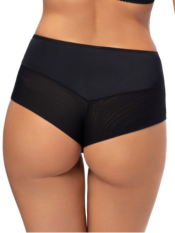 Black High-Waist Brazilian Panties Gorsenia K498 Support