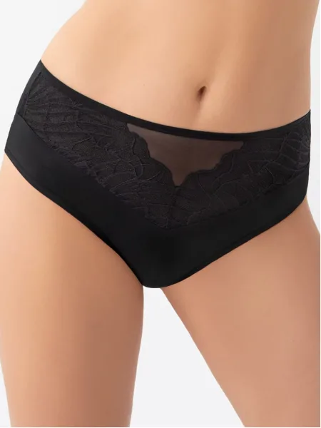 Schwarzer High-Waist Slip Gorsenia K963 – Halt mit voller Abdeckung