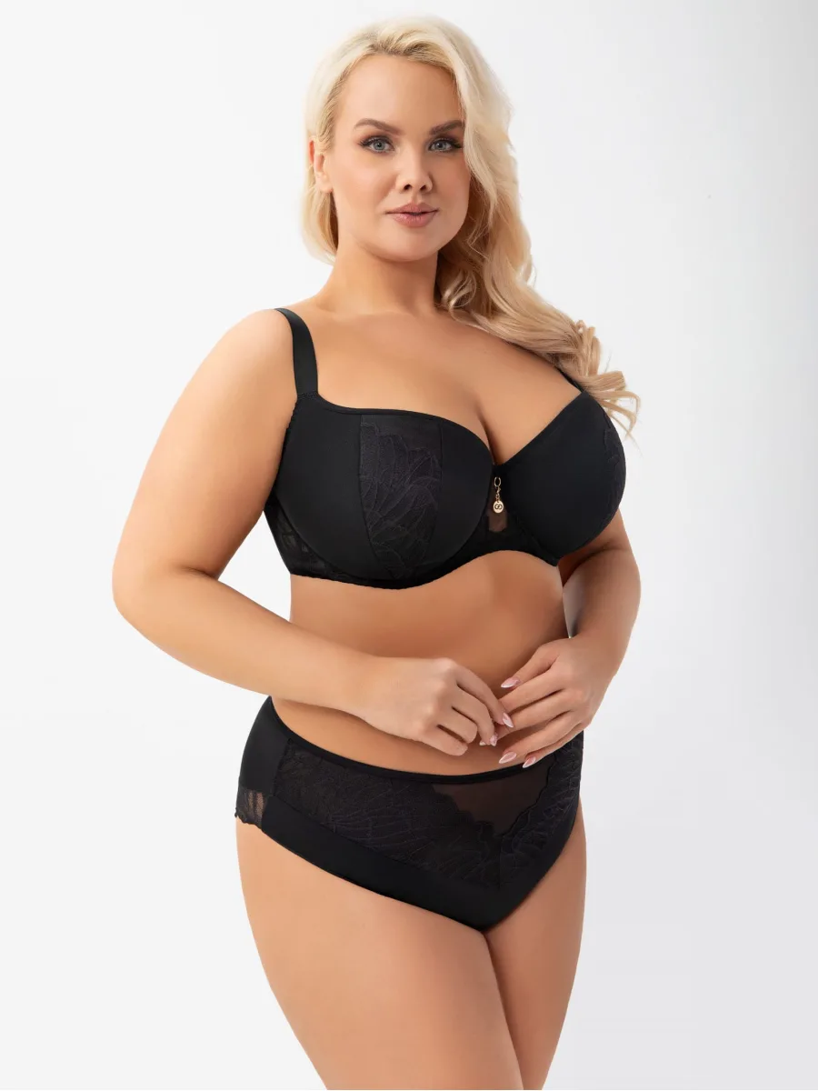 Schwarzer High-Waist Slip Gorsenia K963 – Halt mit voller Abdeckung