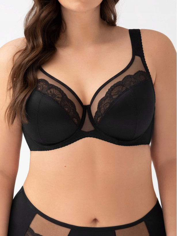 Black Lace Bra Gorsenia K441 Luisse – Narrow Wire Support