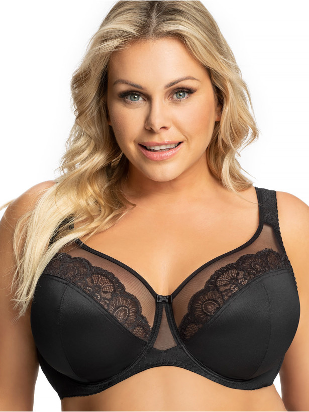 Black Lace Bra Gorsenia K441 Luisse – Narrow Wire Support
