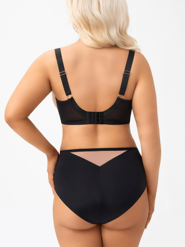 Schwarzer Midi-Slip Gorsenia F001 Lexi – Elegantes Spitzendetail