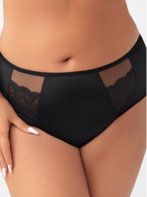 Schwarzer Midi-Slip Gorsenia K442 – Klassische Spitzen-Wäsche