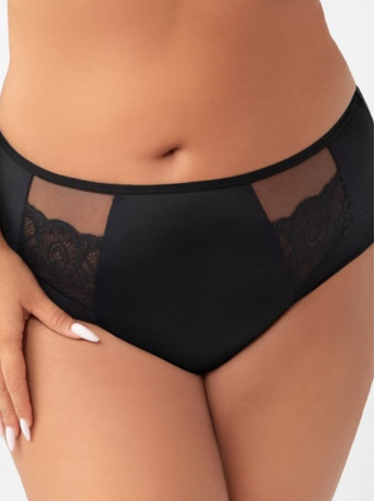 Schwarzer Midi-Slip Gorsenia K442 – Klassische Spitzen-Wäsche