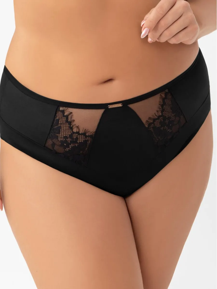 Black Midi Panties Gorsenia K938 Evia – High Waist Support