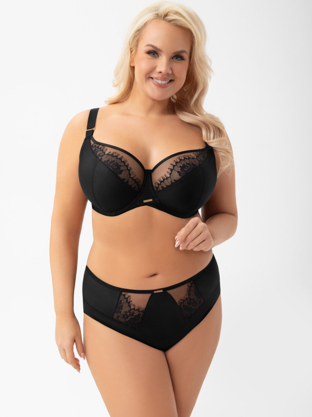 Schwarzer Midi-Slip Gorsenia K938 – High-Waist Support