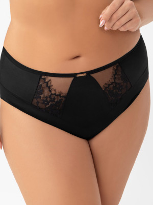 Black Midi Panties Gorsenia K938 – High Waist Support