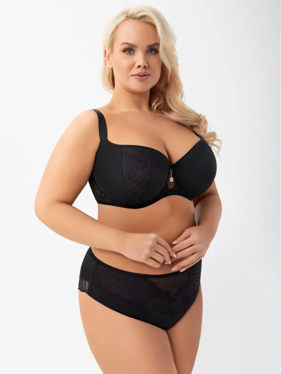 Black Padded Balconette Bra Gorsenia K962 Erato – Versatile Strap Support