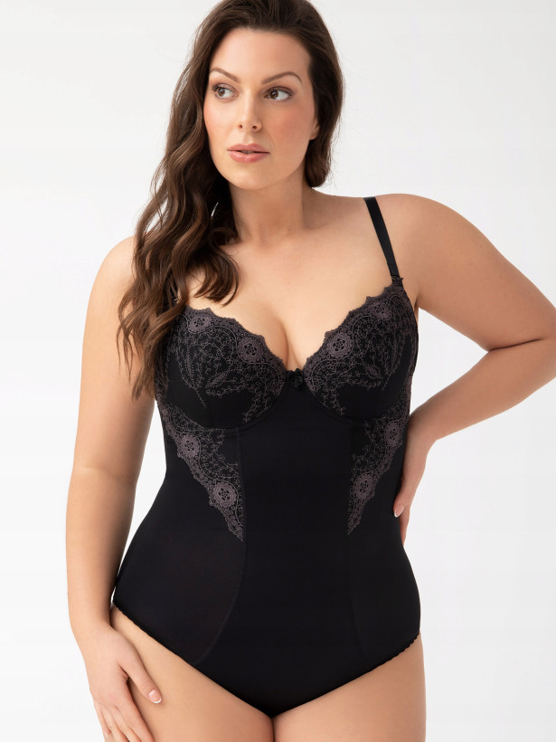 Schwarzer Plunge-Body Gorsenia G184 – Wattierter Cup-Halt