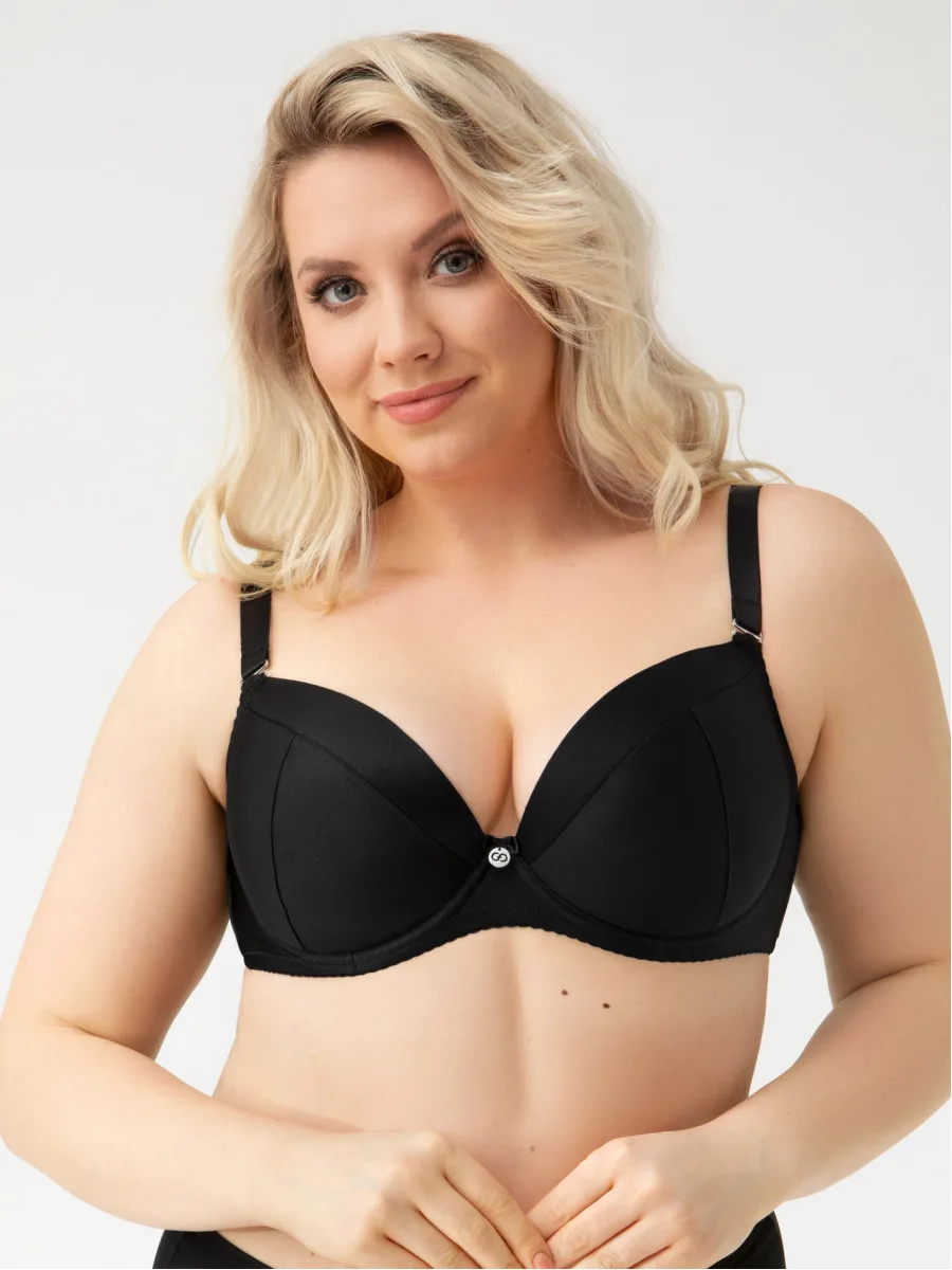 Black Plunge Bra Gorsenia K156/1 Toscana – Deep V-Neck Support