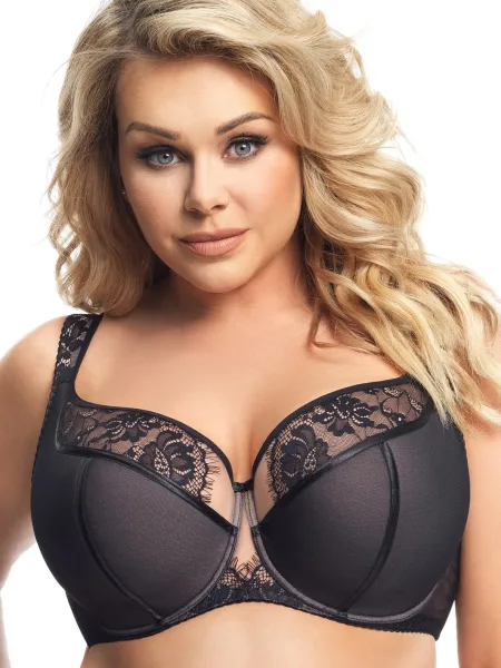 Schwarzer Semi-Soft BH Gorsenia K647 – Projizierte Cup-Form