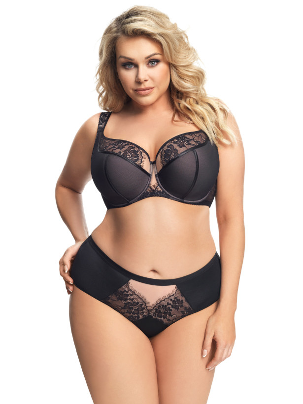 Schwarzer Semi-Soft BH Gorsenia K647 – Projizierte Cup-Form