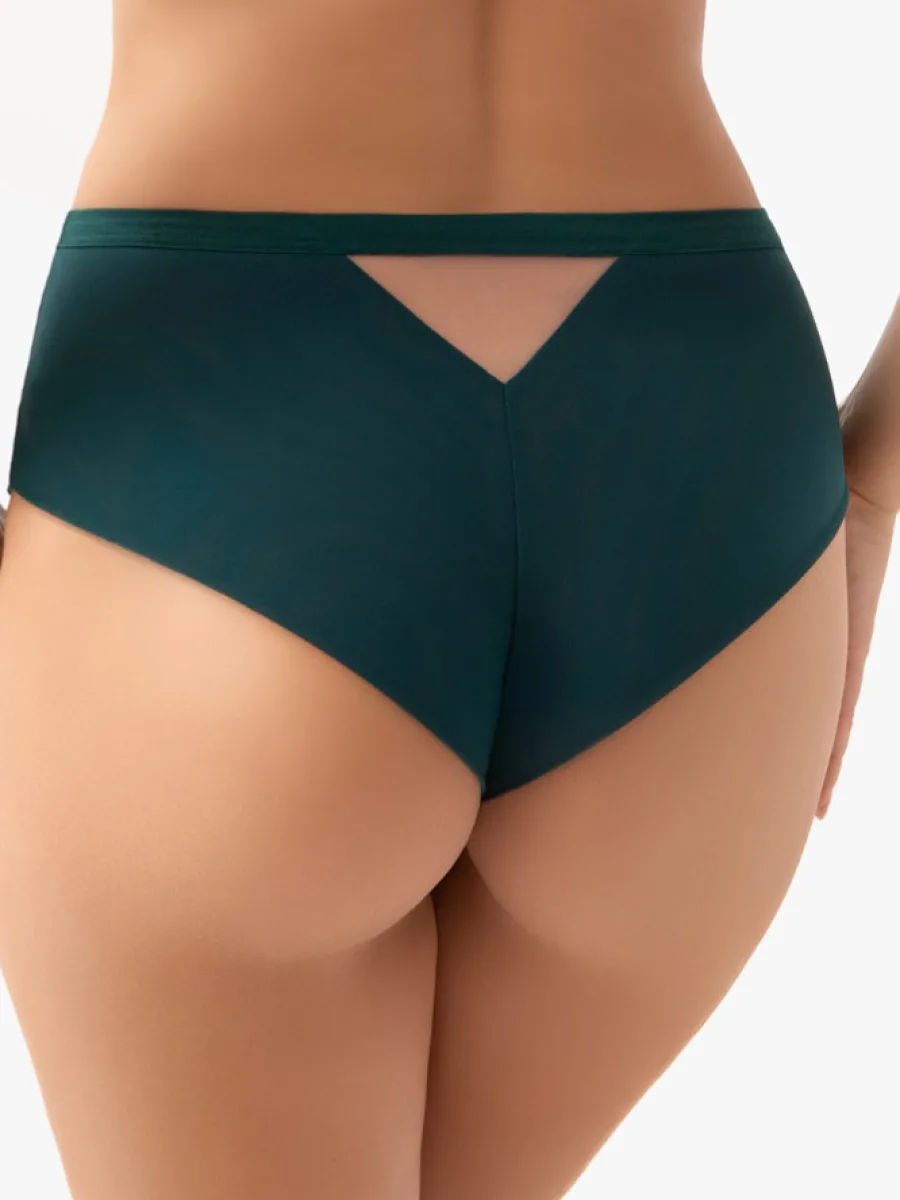 Smaragdgrüner Bestickter Brazilian-Slip Gorsenia Aisha B034