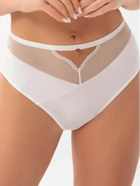 Cremefarbener High-Waist Slip Gorsenia K901 – Premium Mikrofaser