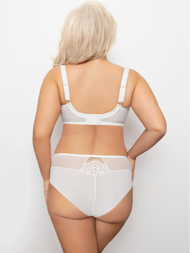 Cream Lace Unlined Bra Gorsenia K967 Loretta — Full Bust Support